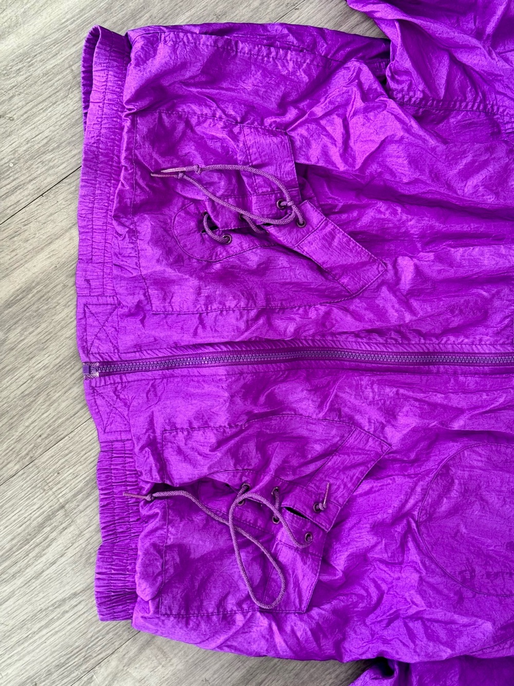 Vintage Everlast Purple Nylon Windbreaker Jacket 80s 90s Boxing Retro Womens L - Picture 4 of 5